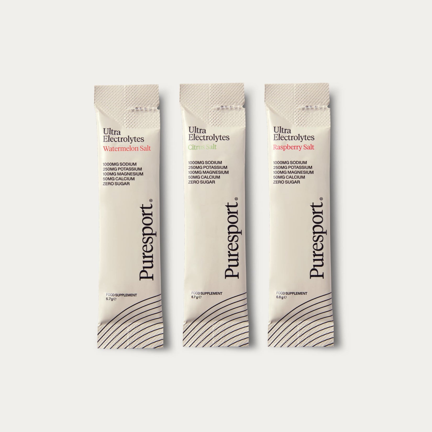 A variety sachets of electrolytes by Puresport