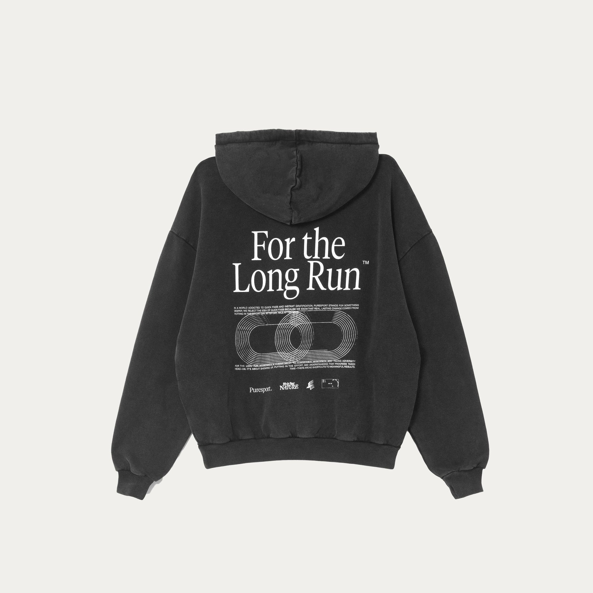 For the Long Run® Hoodie - Washed Black