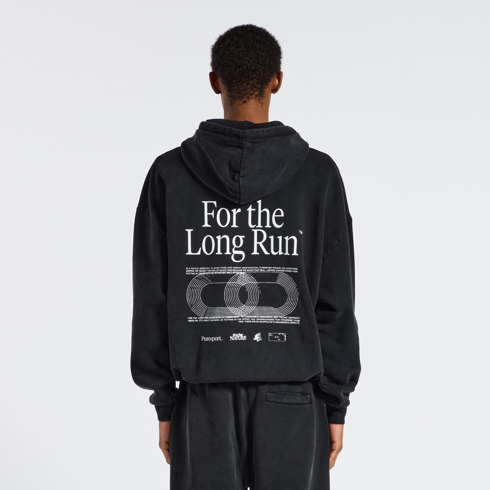 For the Long Run® Hoodie - Washed Black