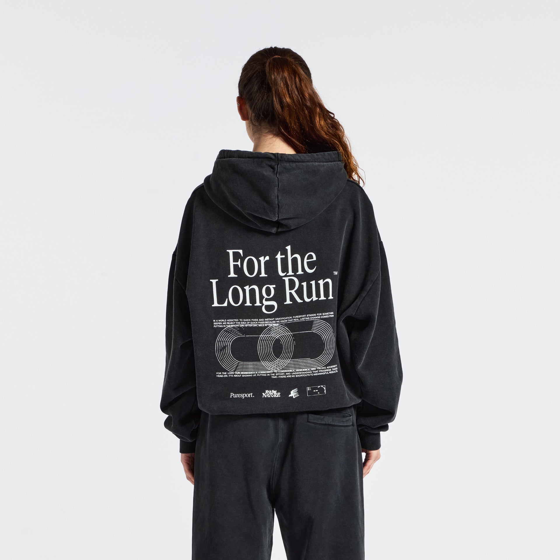 For the Long Run® Hoodie - Washed Black