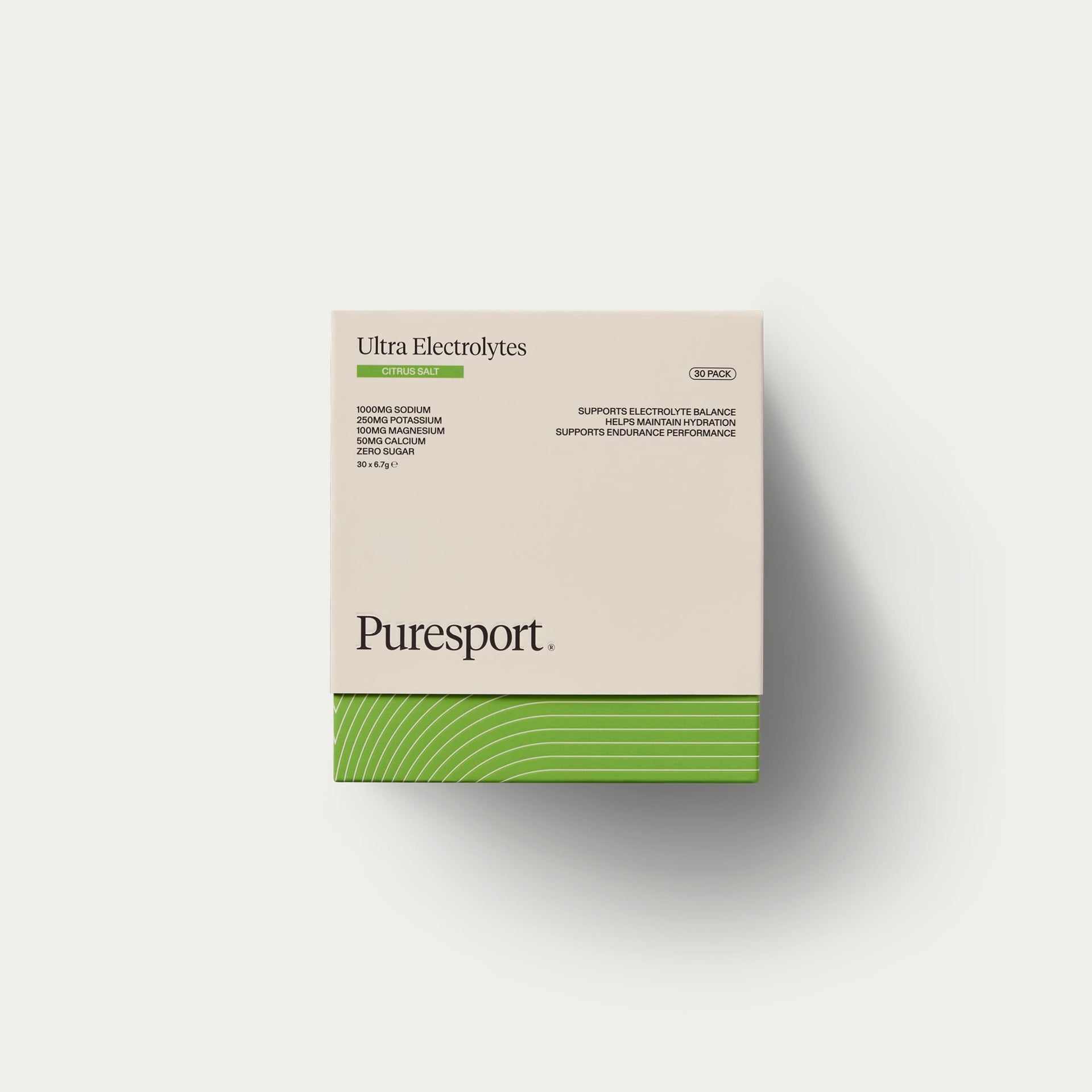 Puresport Ultra Electrolytes packaging of Citrus Salt 30 Pack on a white background
