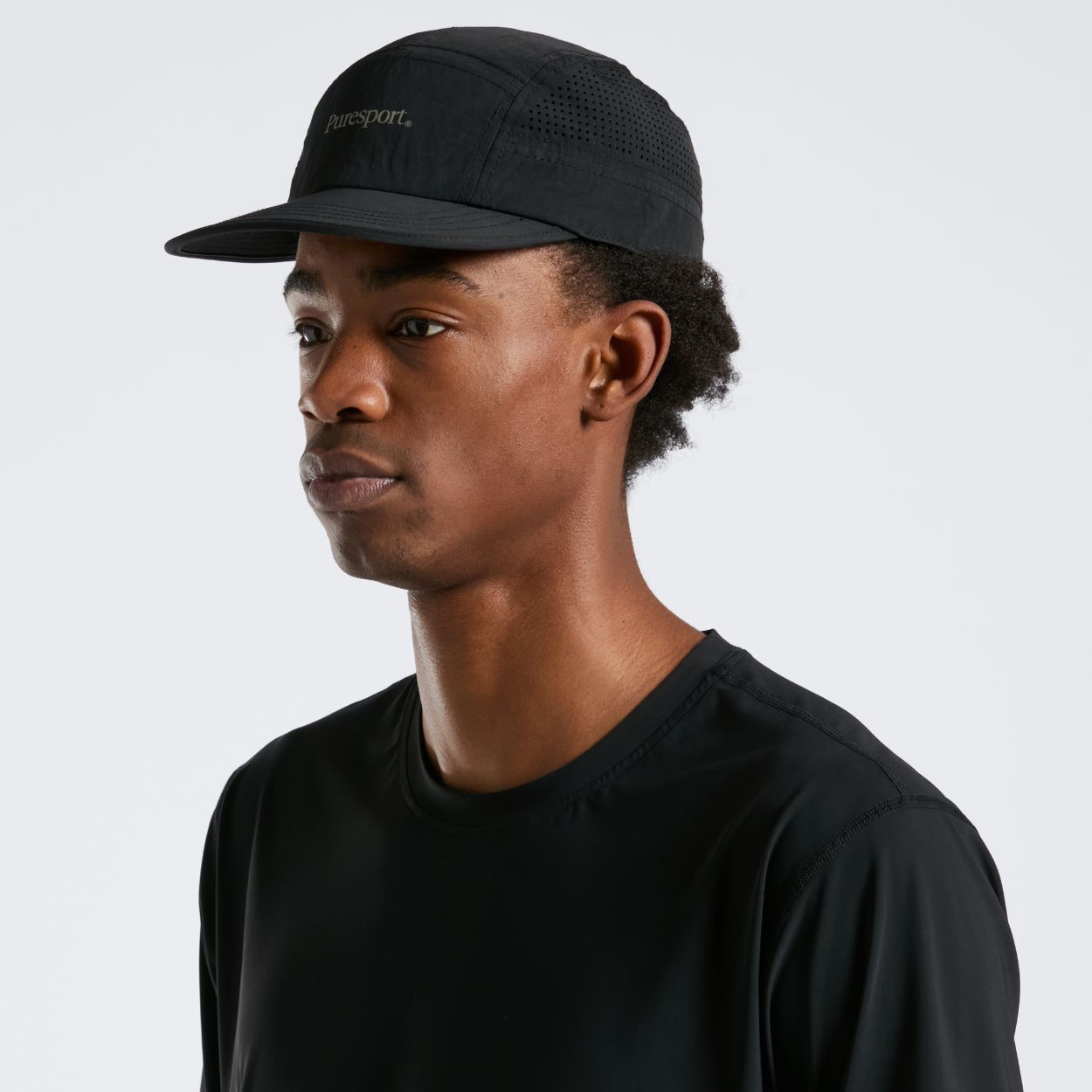 Perforated Running Cap - Black