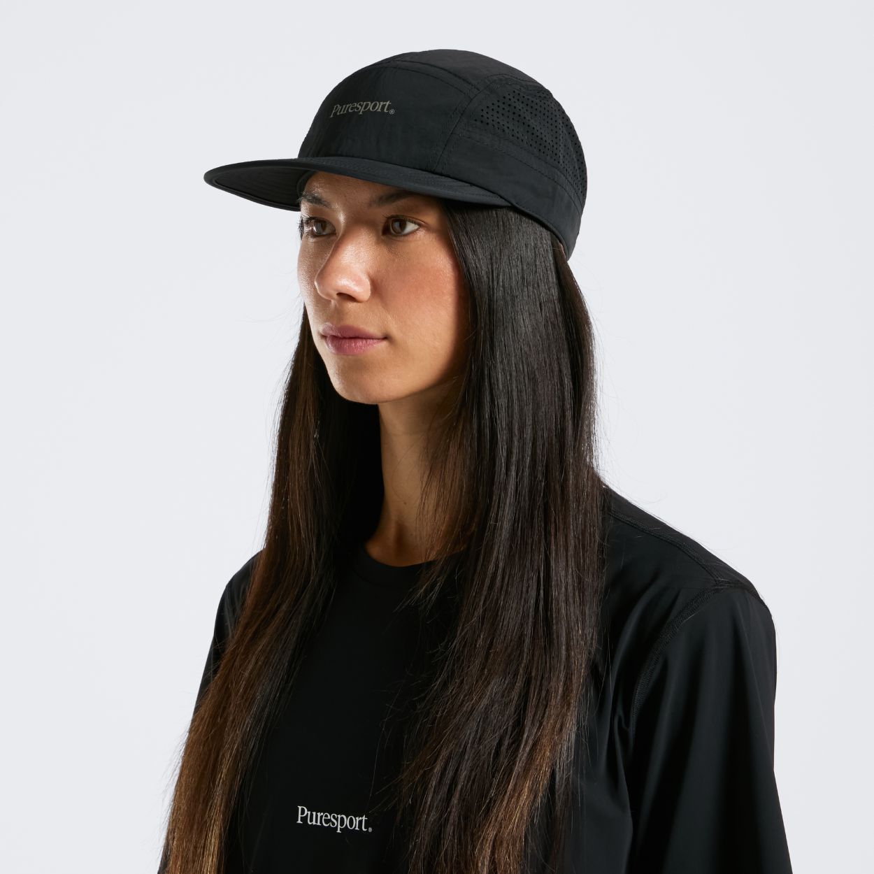 Perforated Running Cap - Black