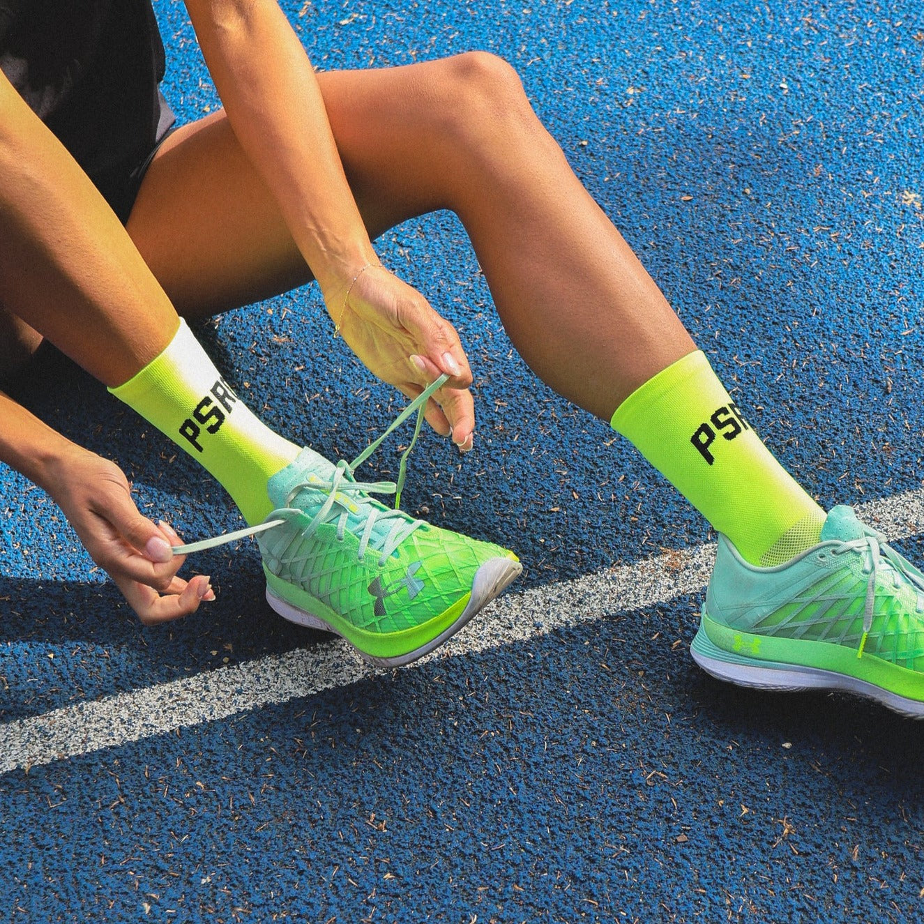 Yellow running sale socks