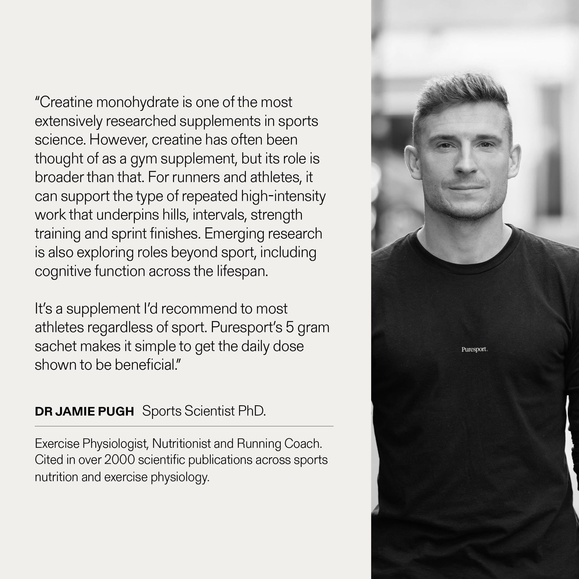 Jamie Pugh Sports Scientist PhD thoughts on Creatine Monohydrate. 