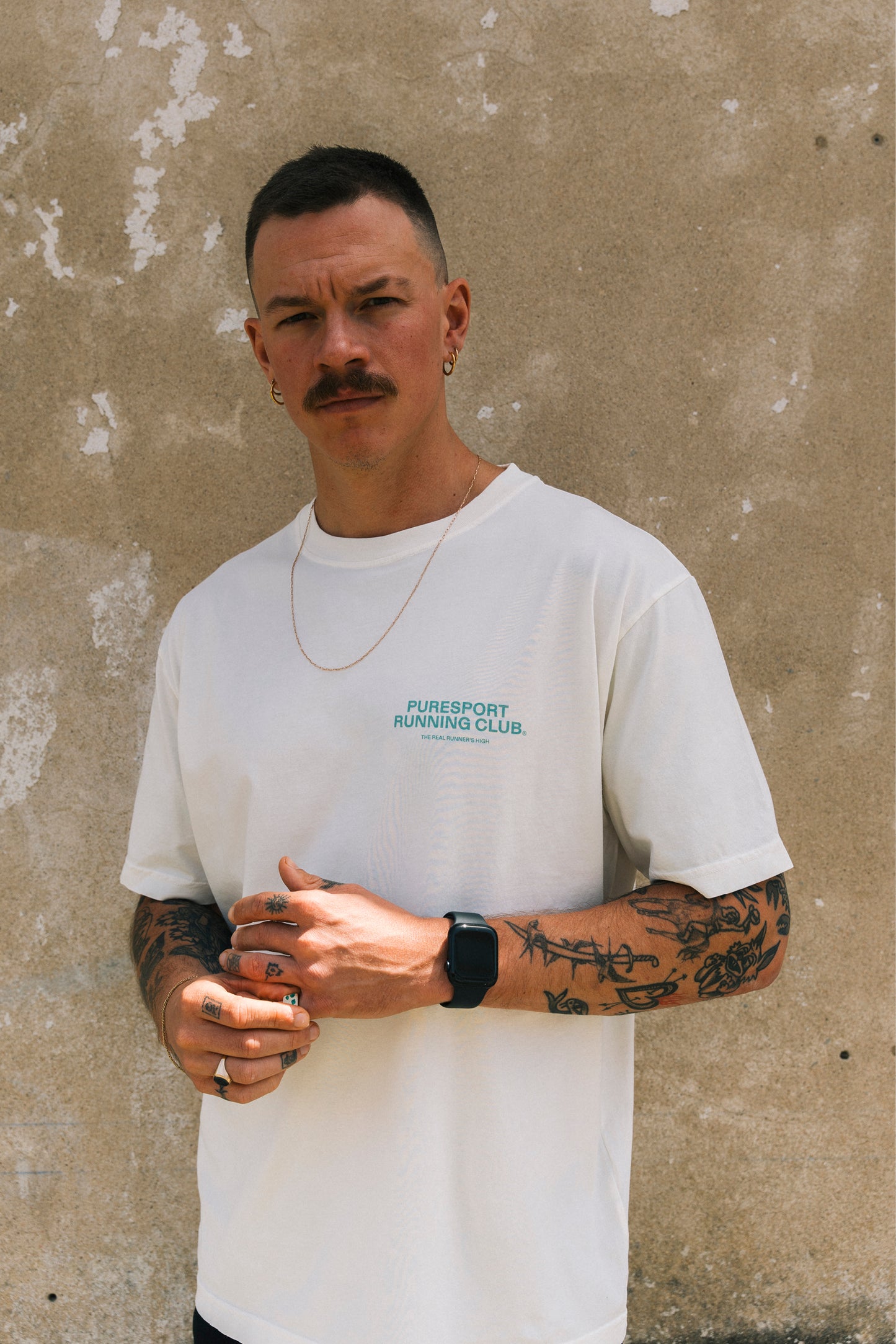 Running Club T-Shirt - Off White/Sea Moss