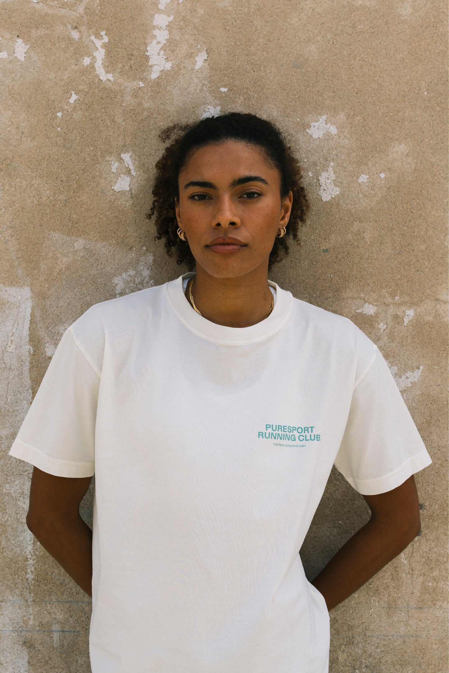 Running Club T-Shirt - Off White/Sea Moss