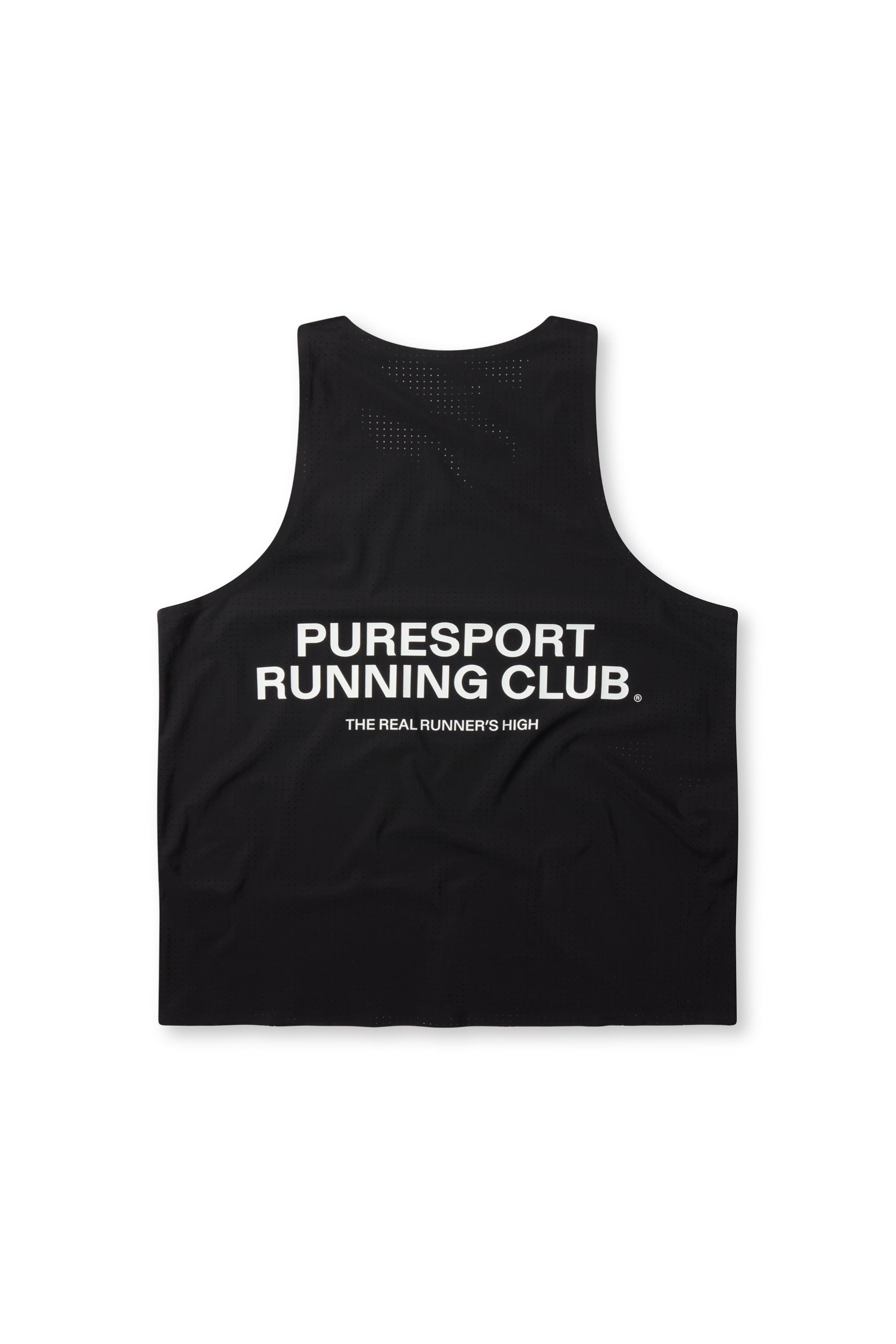 Black Performance Running Singlet Running Vest - Main Image