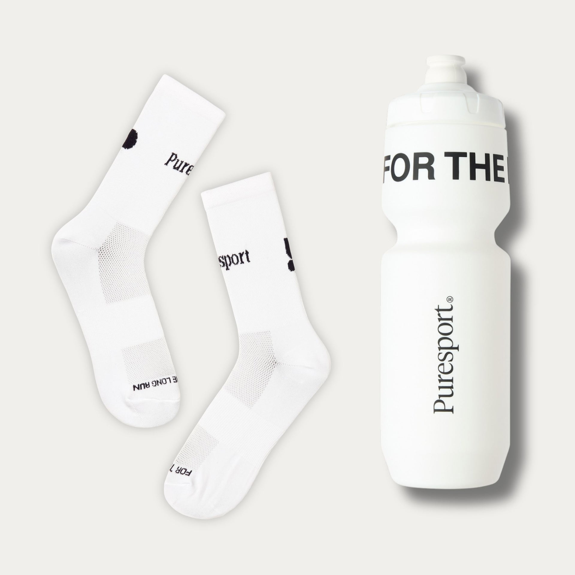Socks & Bottle Bundle - White