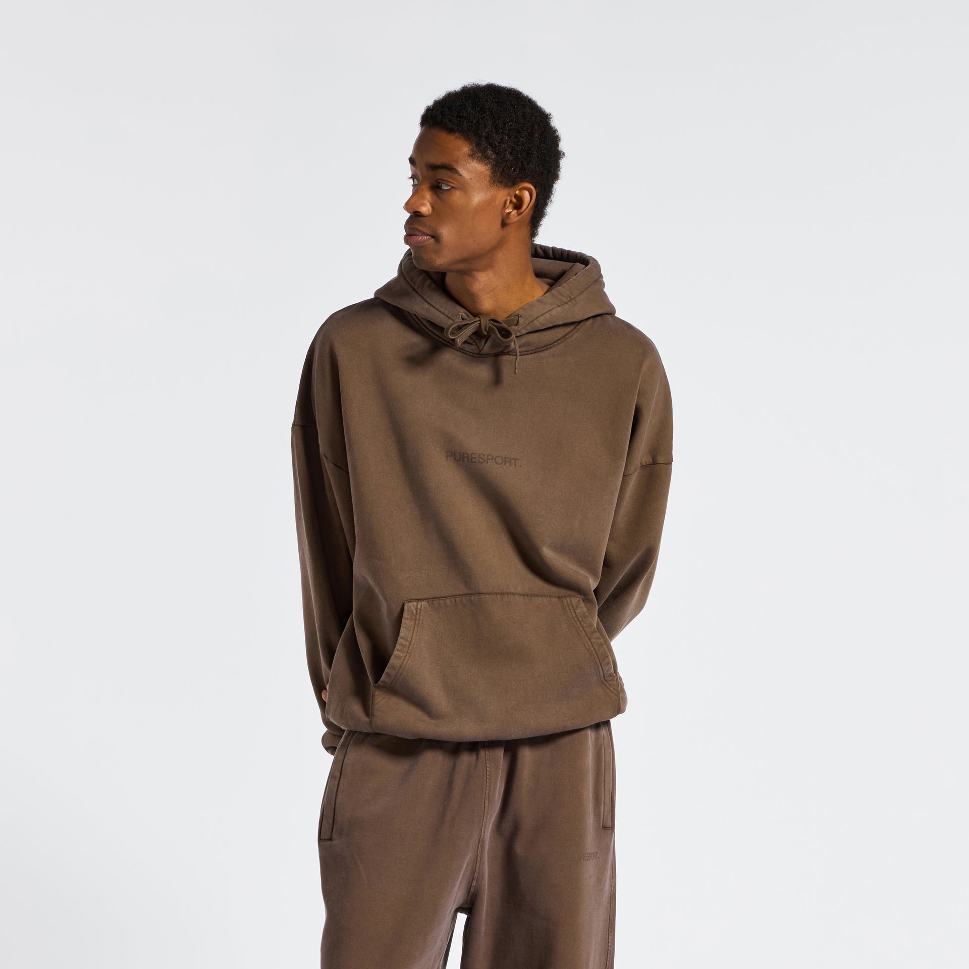 Tonal Hoodie - Washed Brown