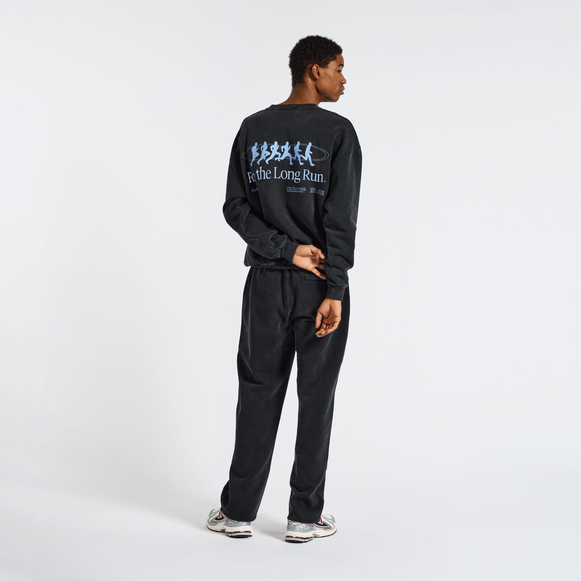 For the Long Run Crewneck - Washed Black