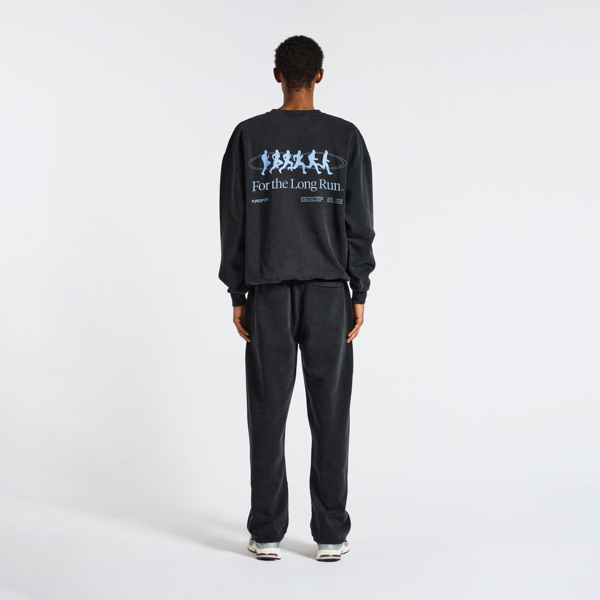 For the Long Run Crewneck - Washed Black