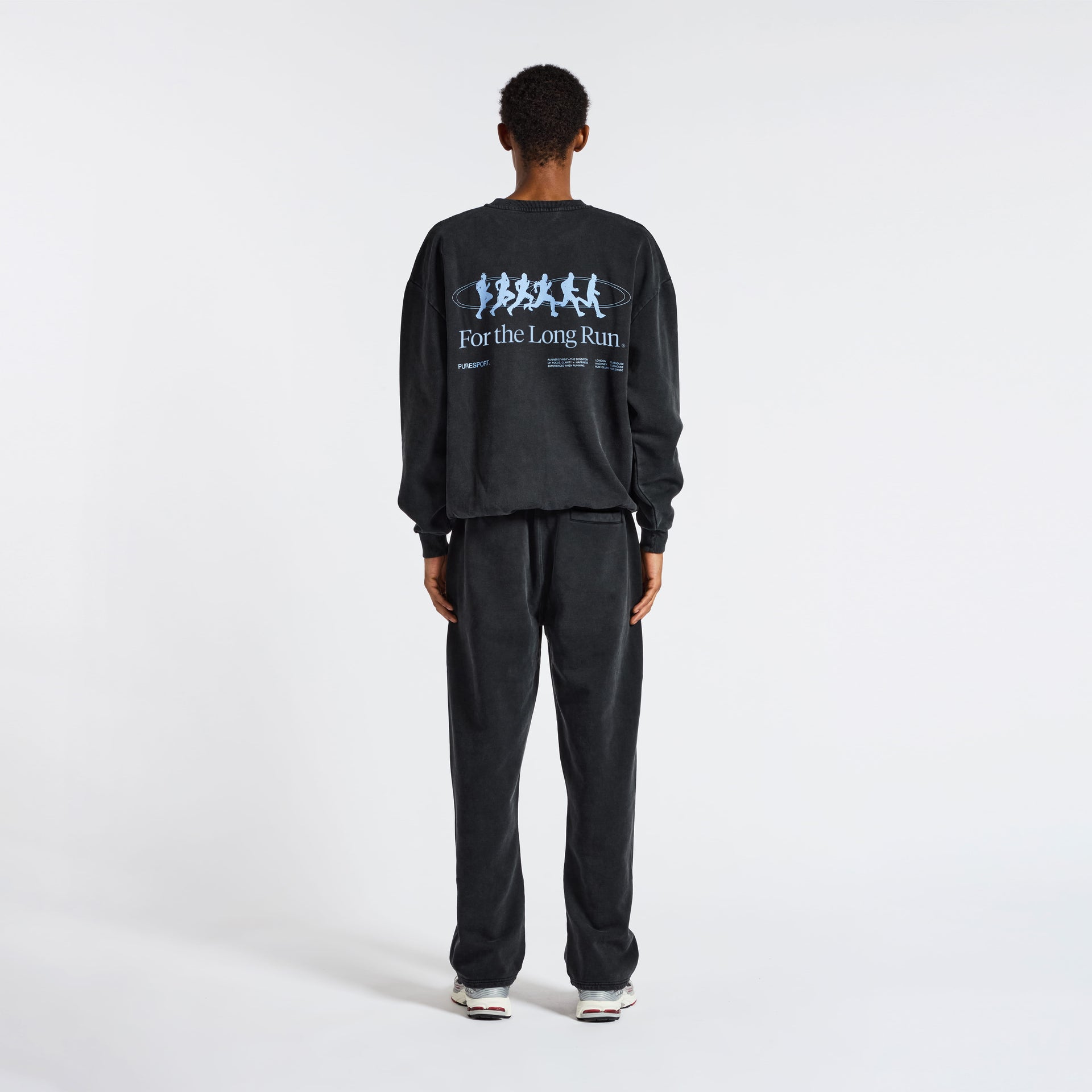For the Long Run Crewneck - Washed Black