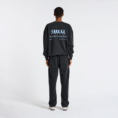 For the Long Run Crewneck - Washed Black