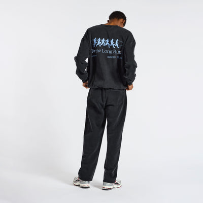 For the Long Run Crewneck - Washed Black