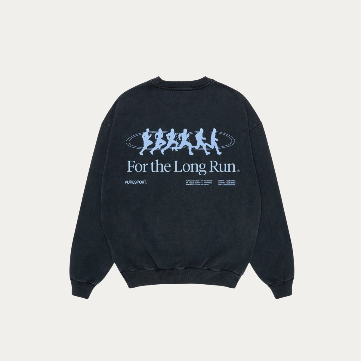 For the Long Run Crewneck - Washed Black
