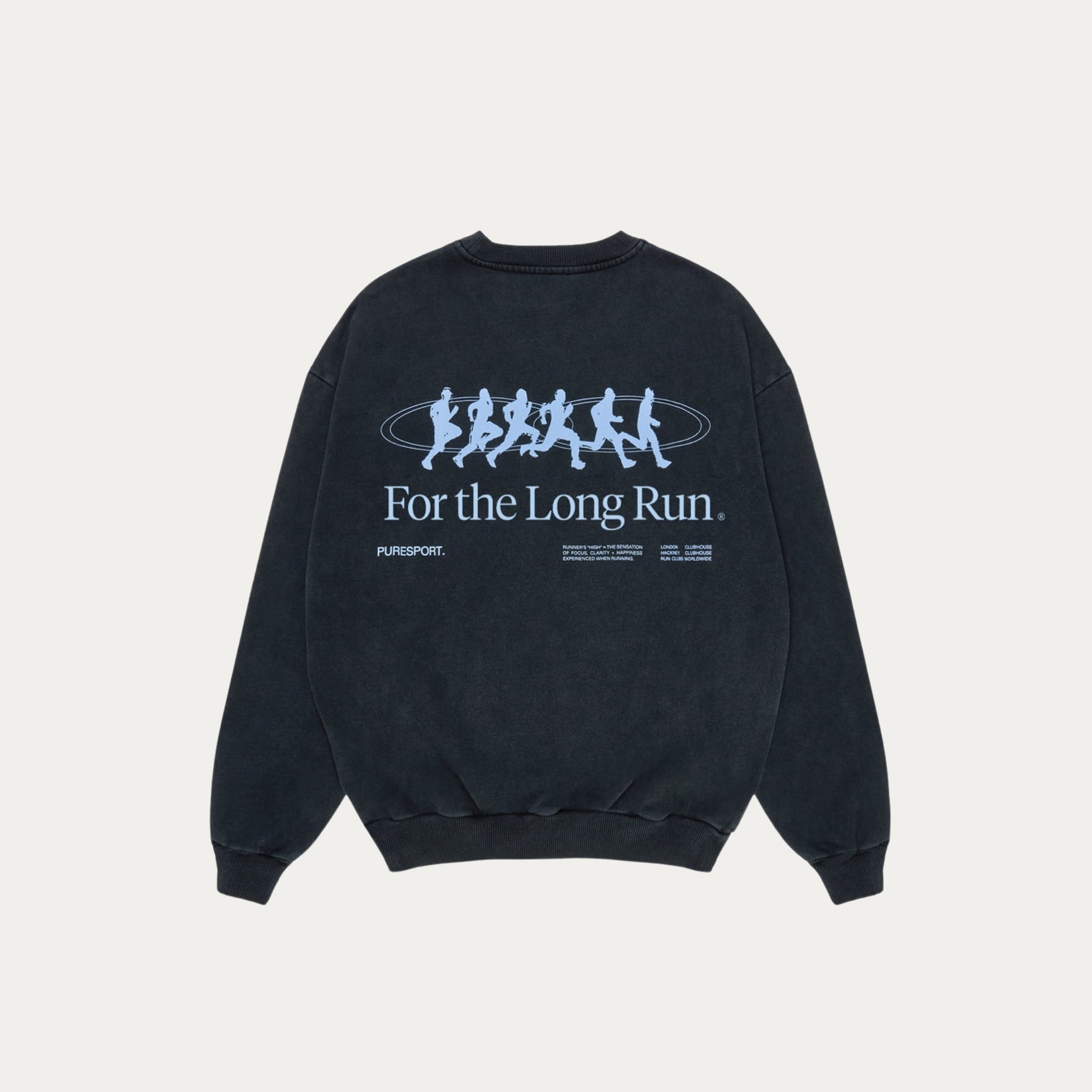 For the Long Run Crewneck - Washed Black