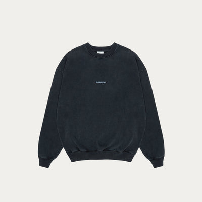 For the Long Run Crewneck - Washed Black