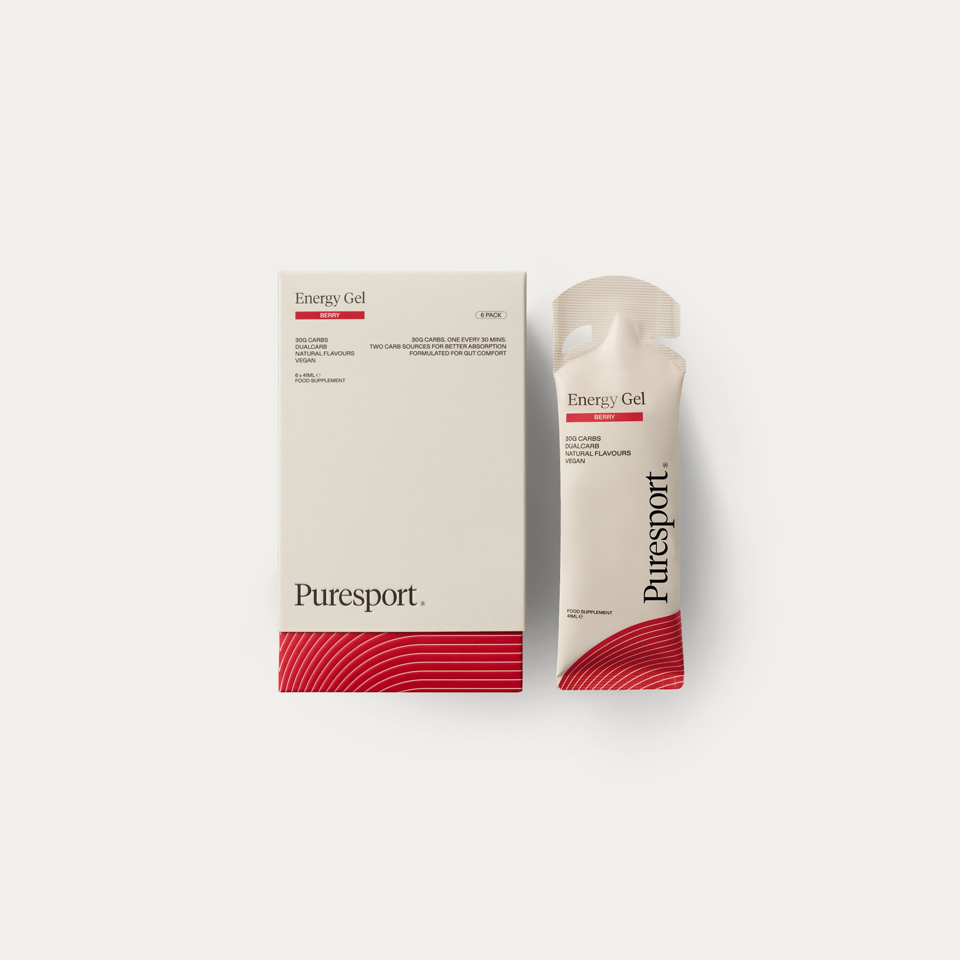 Puresport Energy Gel Berry 6 Pack with 30g dualcarbs