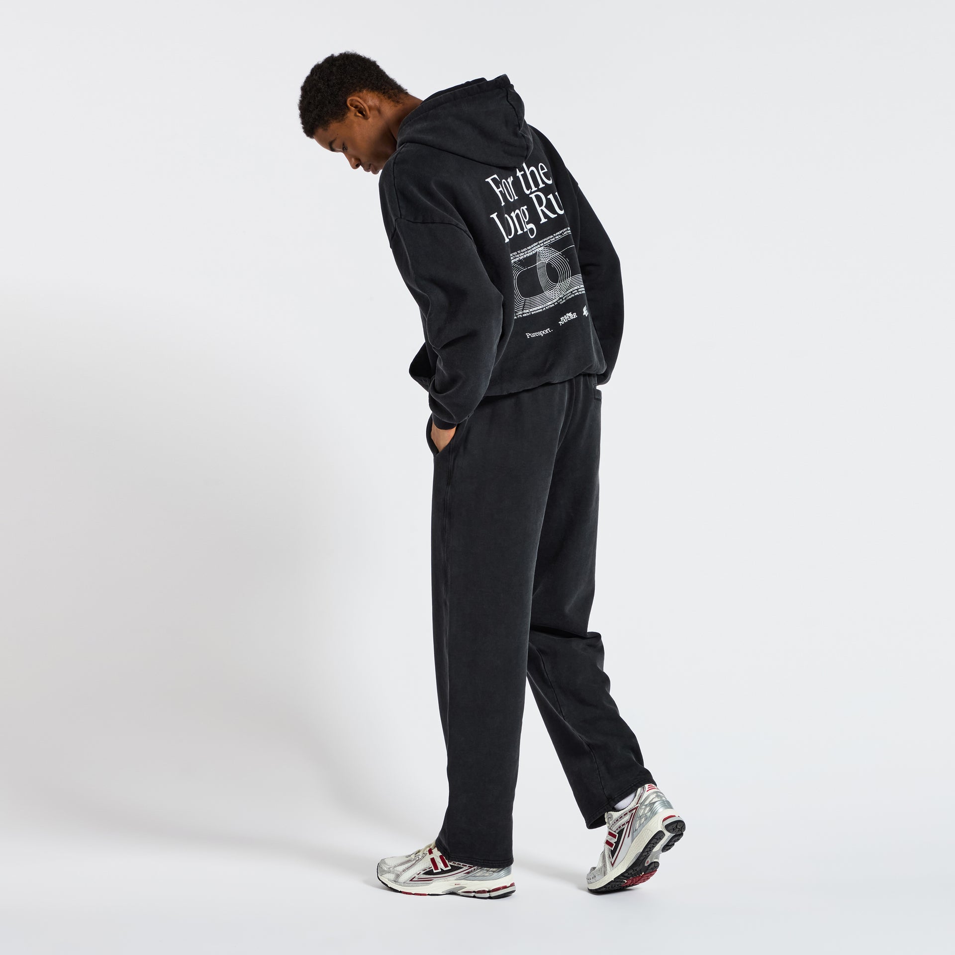 For the Long Run Hoodie - Washed Black