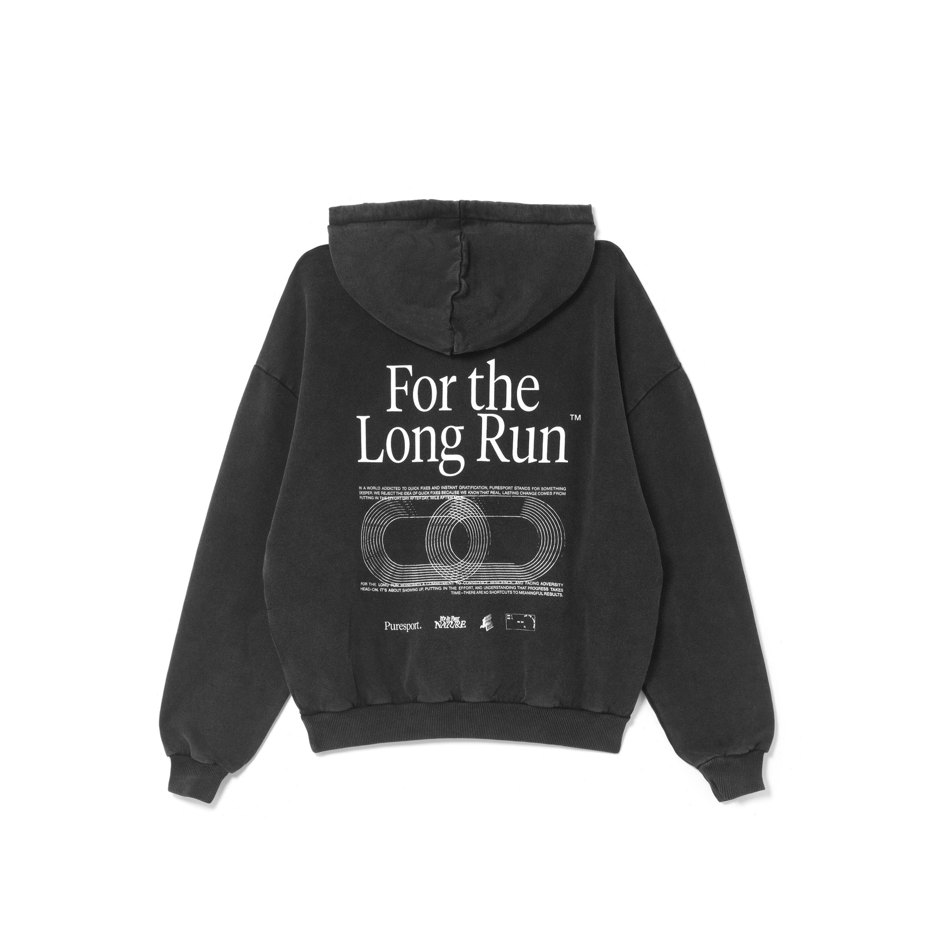 For the Long Run Hoodie - Washed Black