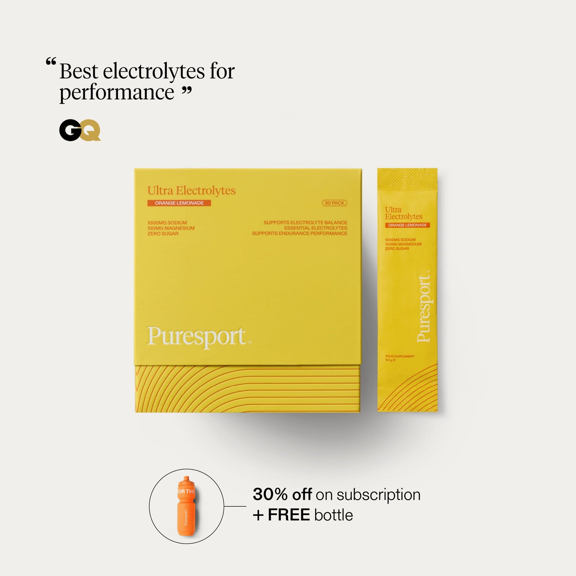 Ultra Electrolytes (30 pack) - Orange Lemonade + Sports Bottle