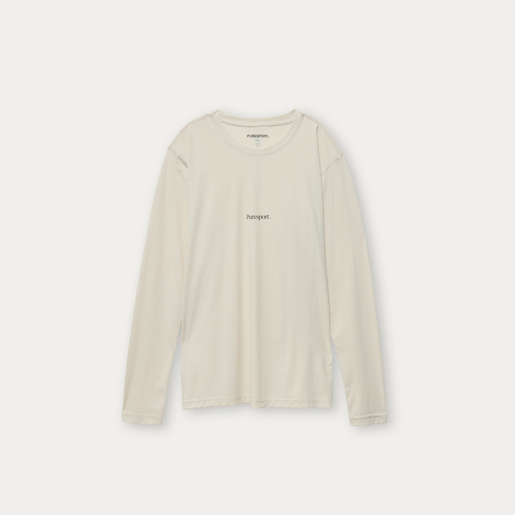 Sand long-sleeve shirt with Puresport logo in the middle on a white background