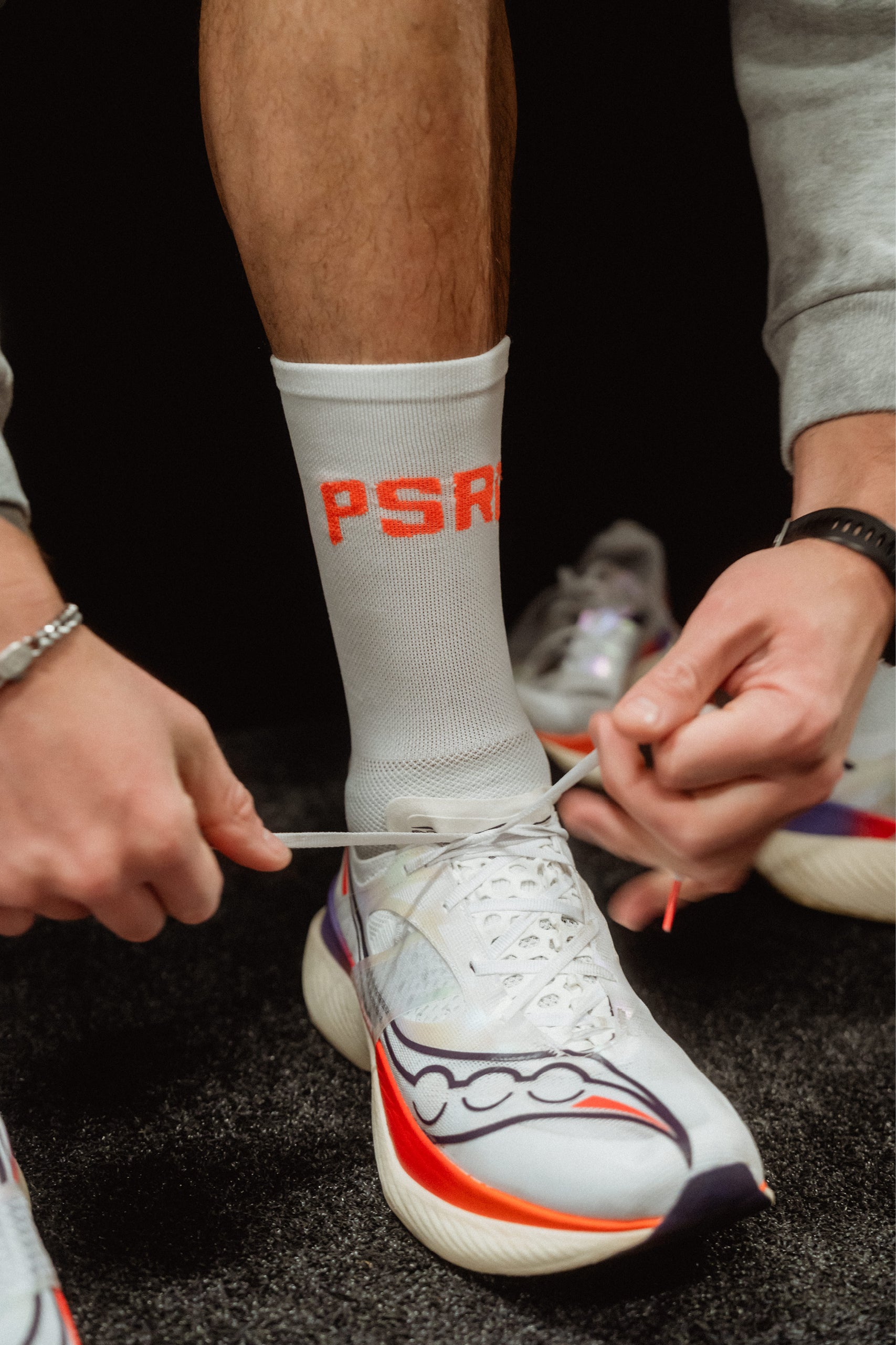 Performance Running Socks - White/Orange