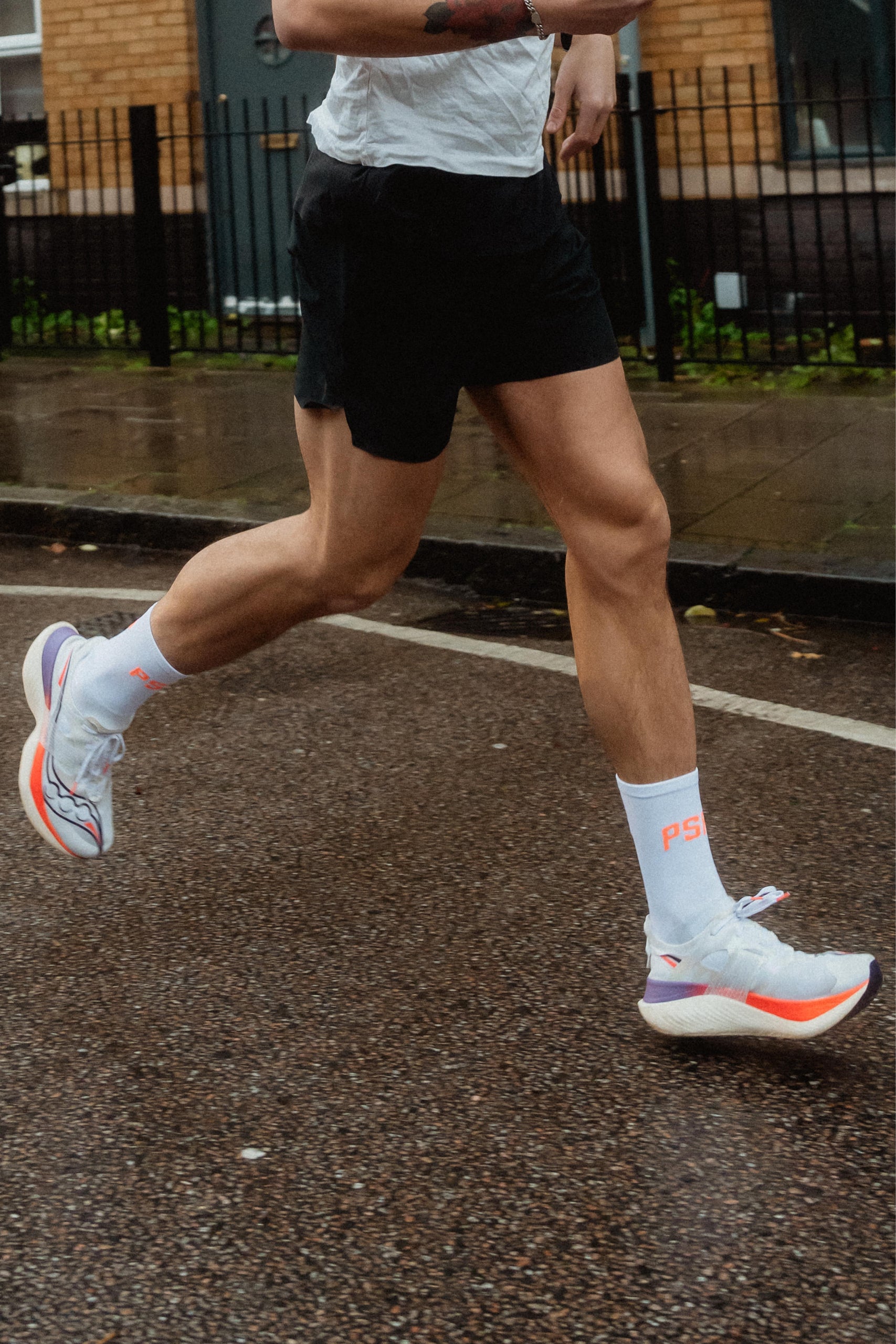 Performance Running Socks - White/Orange