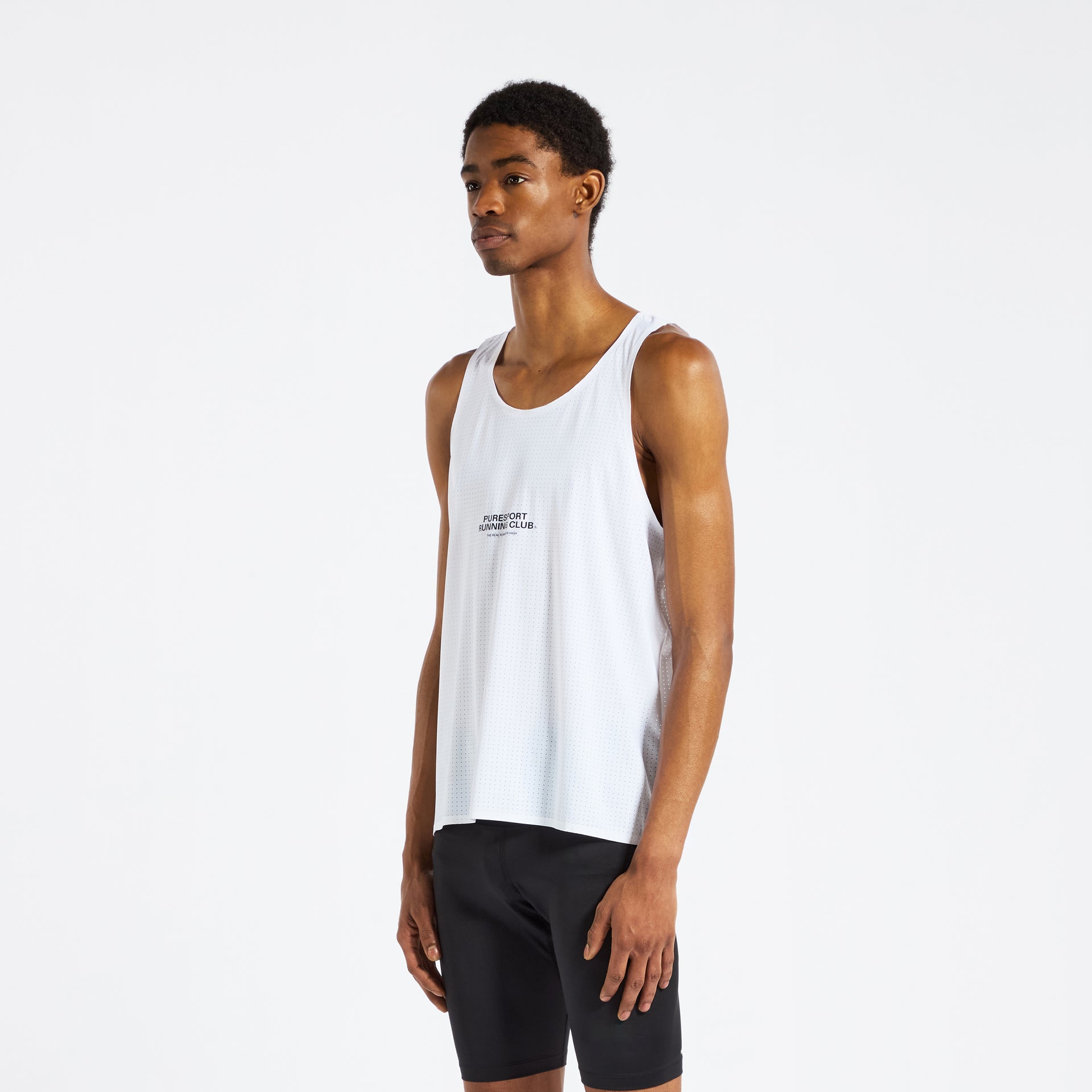 White Performance Running Singlet Running Vest – Puresport