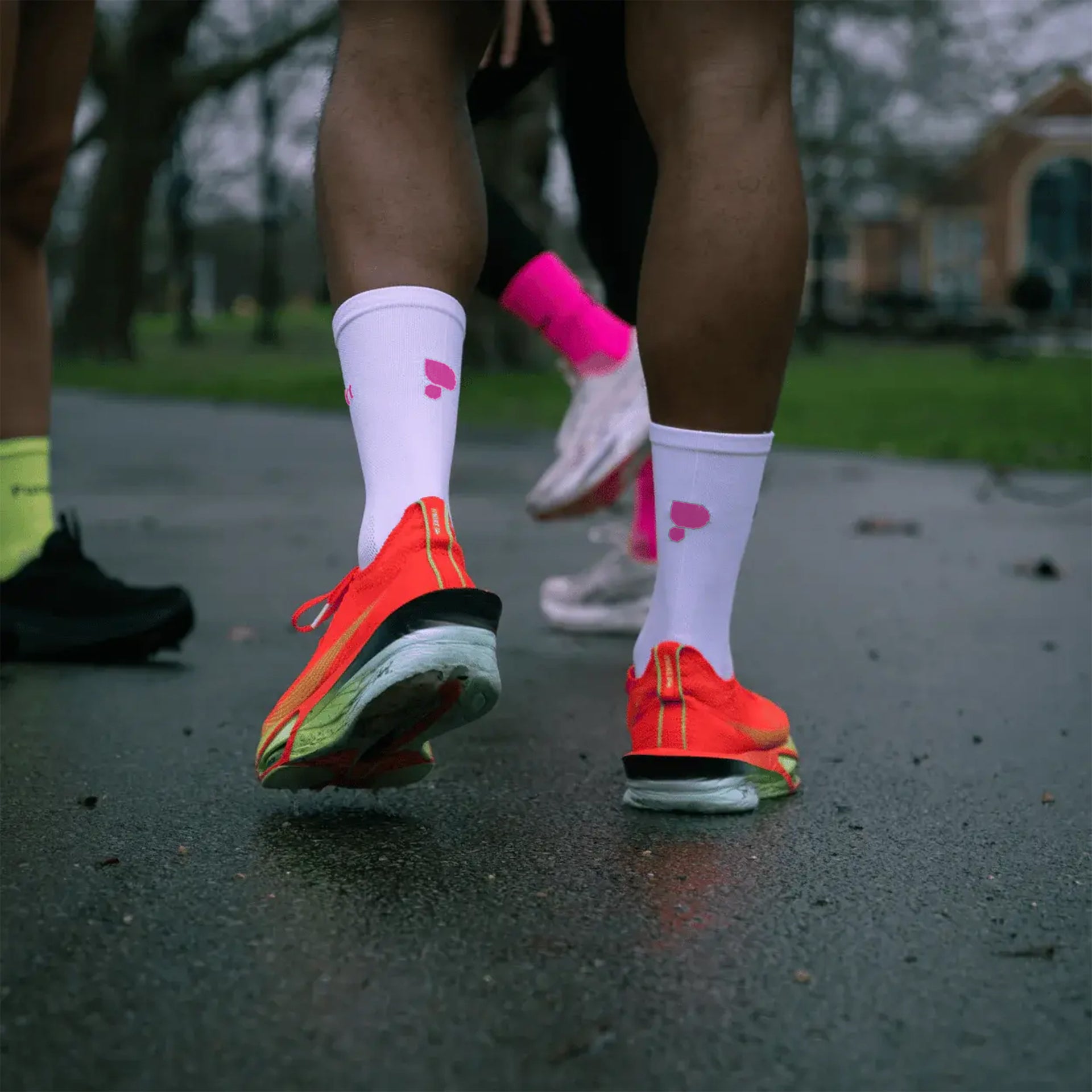 Performance Running Socks - White/Pink
