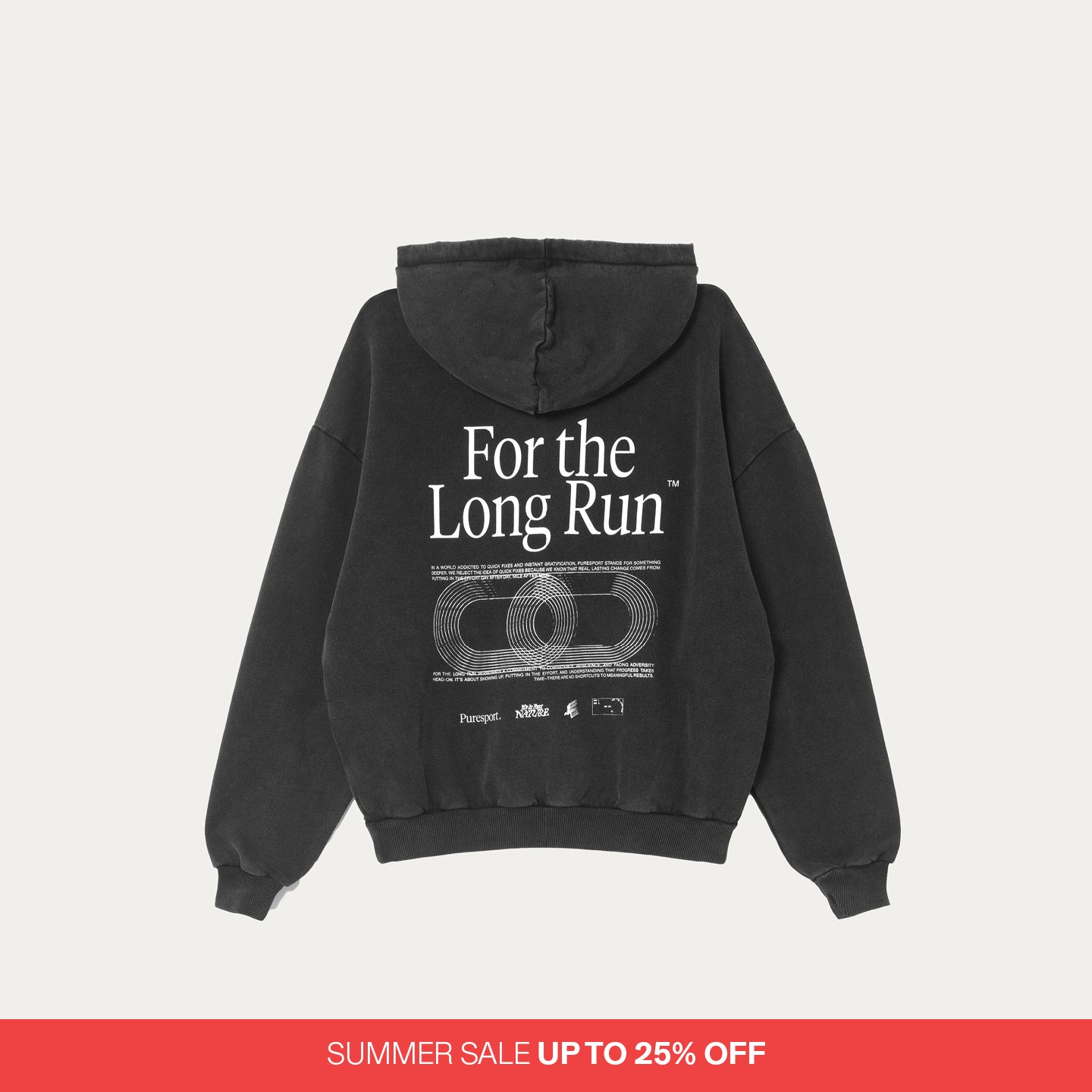 For the Long Run® Hoodie - Washed Black